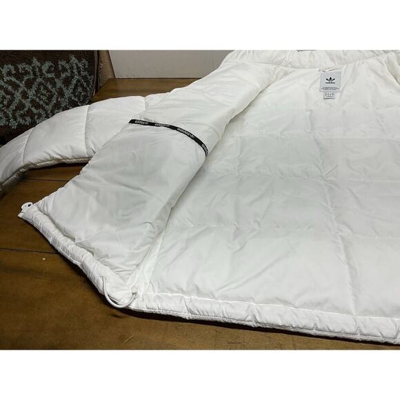 Adidas Puffer Jacket Coat Insulated Women's Medium White Trefoil Logo - Picture 10 of 16